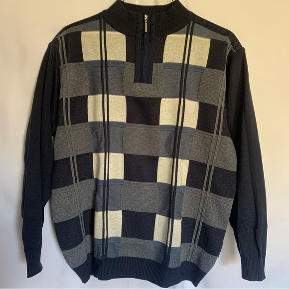 Steve Harvey Celebrity Edition SH Men’s Windowpane Dress Sweater - Picture 2 of 4